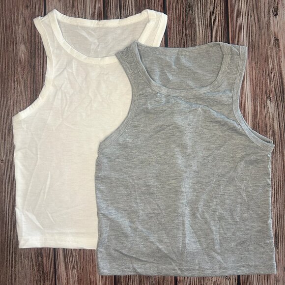 2Pcs Kids Round Neck Tank Tops - Picture 1 of 7